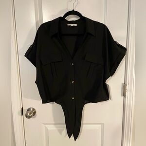 Black Women's Button-Up Top